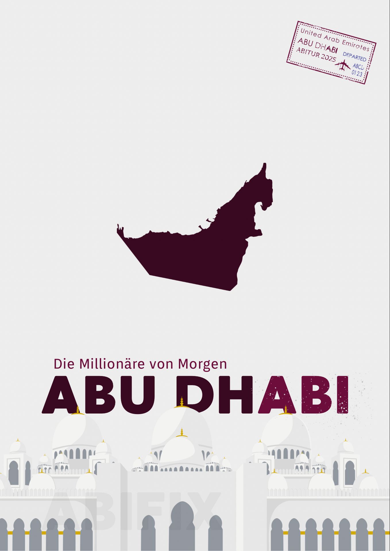 Abu Dhabi Cover für ein Abschlussbuch/Abibuch.